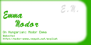 emma modor business card